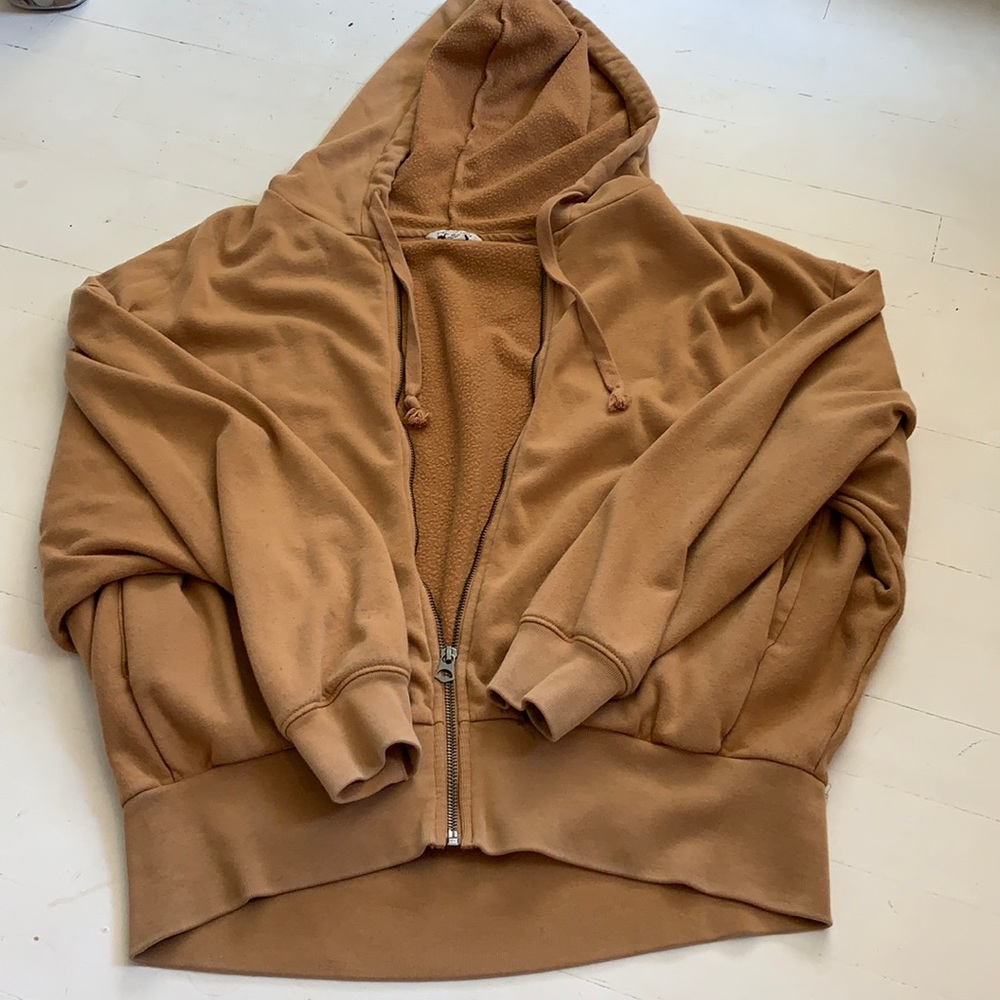 american eagle yellow oversized zip up